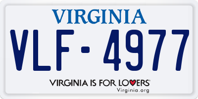 VA license plate VLF4977