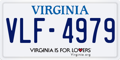 VA license plate VLF4979