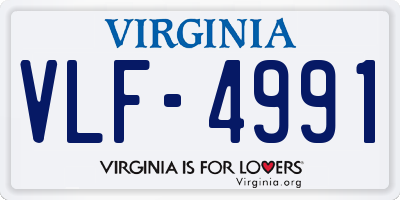 VA license plate VLF4991