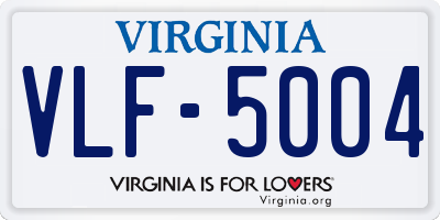 VA license plate VLF5004