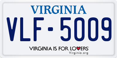 VA license plate VLF5009