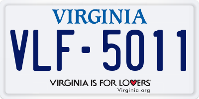 VA license plate VLF5011