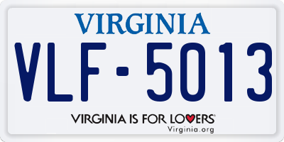 VA license plate VLF5013