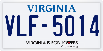 VA license plate VLF5014