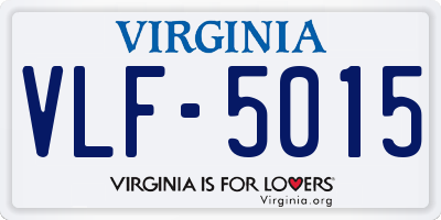 VA license plate VLF5015