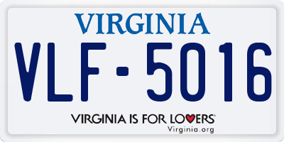 VA license plate VLF5016