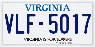 VA license plate VLF5017