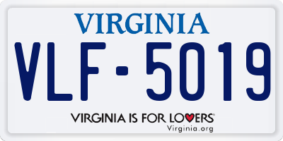 VA license plate VLF5019