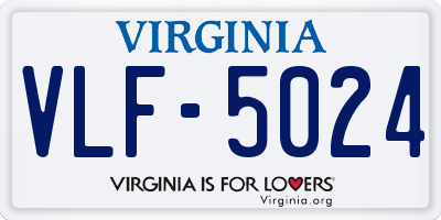 VA license plate VLF5024