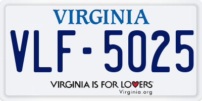 VA license plate VLF5025