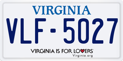 VA license plate VLF5027