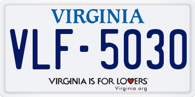 VA license plate VLF5030