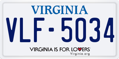 VA license plate VLF5034