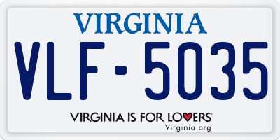 VA license plate VLF5035