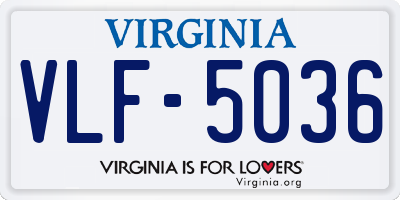VA license plate VLF5036