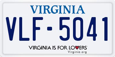 VA license plate VLF5041