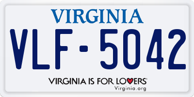 VA license plate VLF5042