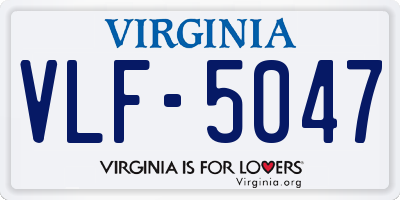 VA license plate VLF5047