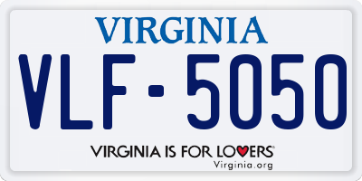 VA license plate VLF5050