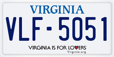 VA license plate VLF5051