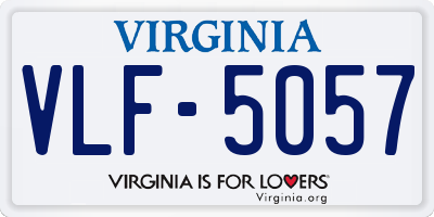 VA license plate VLF5057