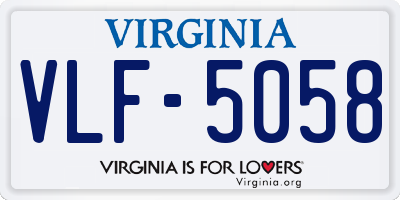 VA license plate VLF5058