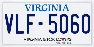 VA license plate VLF5060