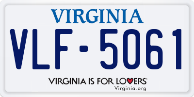 VA license plate VLF5061