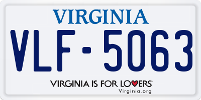 VA license plate VLF5063