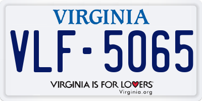VA license plate VLF5065