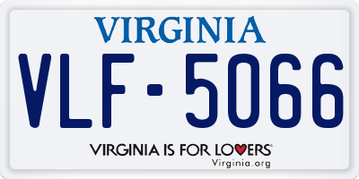 VA license plate VLF5066