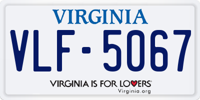 VA license plate VLF5067