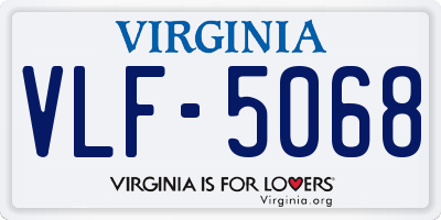 VA license plate VLF5068