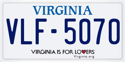 VA license plate VLF5070