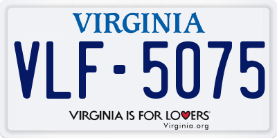VA license plate VLF5075