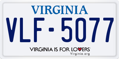 VA license plate VLF5077