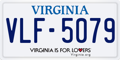 VA license plate VLF5079