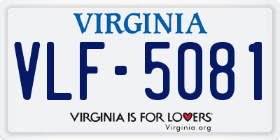 VA license plate VLF5081
