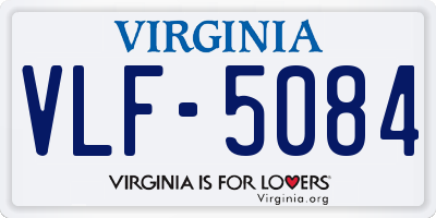 VA license plate VLF5084