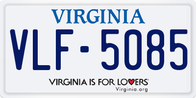 VA license plate VLF5085