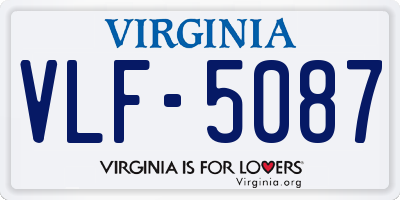 VA license plate VLF5087