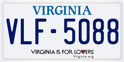 VA license plate VLF5088