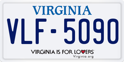 VA license plate VLF5090
