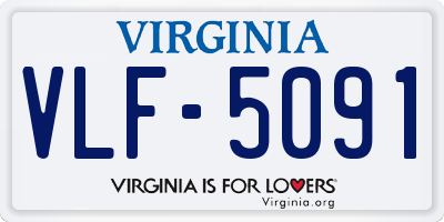 VA license plate VLF5091