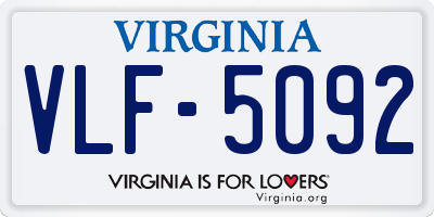 VA license plate VLF5092