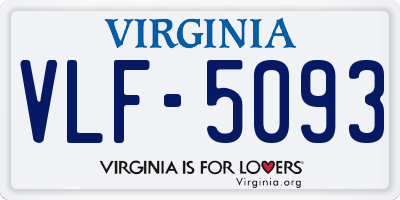 VA license plate VLF5093