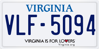 VA license plate VLF5094