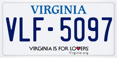 VA license plate VLF5097