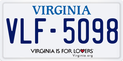 VA license plate VLF5098