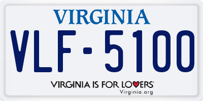 VA license plate VLF5100